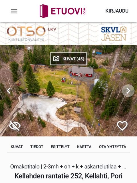 Tilaa temmeltää, rauhaa kasvaa – täydellinen koti esimerkiksi lapsiperheelle 💛

Kellahden kylässä odottaa kodikas 80-luvun omakotitalo. Useampi makuuhuone, tilava olohuone ja kodinhoito- ja pesutilat tekevät arjesta toimivaa, ja lisätilaa löytyy niin leikeille, harrastuksille kuin etätyöllekin.

Iso piha on todellinen lapsiperheen unelma 🌿 täällä riittää tilaa leikkiä, pelata ja tutkia luontoa omassa rauhassa. Puustoinen tontti tuo suojaa ja tunnelmaa, ja pihalle mahtuu niin trampoliini kuin leikkimökki.

Sijainti Kellahdenjoen varrella tarjoaa mahdollisuuden yhteisiin hetkiin veden äärellä – kalastusta, veneilyä tai ihan vain luonnosta nauttimista perheen kesken.

Arjen tärkeät palvelut ovat sopivan lähellä: päiväkoti noin reilun 5 km päässä, uusi alakoulu ja toinen päiväkoti reilun 10 km etäisyydellä. Porin keskustaan ajat noin 15 minuutissa, joten harrastukset ja palvelut ovat helposti saavutettavissa 🚗 Noormarkkuun ja oman kylän kaupalle Ahlaisiin 10 minuutissa! 

Tämä koti tarjoaa luonnonläheisen kasvuympäristön – paikan, jossa lapsuus saa olla juuri sellaista kuin sen kuuluukin olla ✨ 

Kellahden kylätalolle 2,5 km! #kellahdenkylätalo 

Kuvat ja tiedot @etuovicom @leader.karhuseutu #muutasunseutu