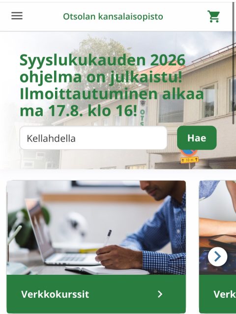 💪 Syksyllä liikutaan Kellahdella! Tule mukaan! 🧘‍♀️

Otsolan kansalaisopiston suositut liikuntaryhmät käynnistyvät jälleen syyskuussa Kellahdella.

🏋️ Kuntoliikuntaa Kellahdella (T2)
📅 Maanantaisin klo 17.30–18.30
🗓️ 7.9.–30.11.2026 (12 kertaa)
💶 30 €

Reipasta kestävyys- ja lihaskuntoharjoittelua pääasiassa oman kehon painolla. Harjoitteita tehdään sekä seisten että lattiatasossa.

🧘 Kehonhuoltoa Kellahdella (T2)
📅 Maanantaisin klo 18.30–19.15
🗓️ 7.9.–30.11.2026 (12 kertaa)
💶 25 €

Rauhallinen kehonhuoltotunti, jossa lisätään liikkuvuutta, venytellään ja rentoudutaan omaa kehoa kuunnellen.

📍 Molemmat ryhmät järjestetään Kellahden kylätalolla

🟢 Ilmoittautuminen alkaa maanantaina 17.8. klo 16.00.

Kannattaa olla ajoissa liikkeellä, paikat täytetään ilmoittautumisjärjestyksessä!

💚 Tervetuloa liikkumaan Kellahdella! Ota ystävä mukaan ja tehdään syksystä yhdessä aktiivinen.

@otsolankansalaisopisto