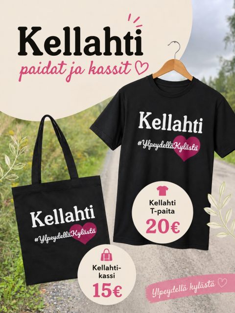 Kellahti T-paitojen ja kassien myynti alkaa 9.9. kylätalolla syyskauden avajaisissa!🍂✨
🧡Kellahti T-paita – 20 €
🧡Kellahti-kassi – 15 €
👕 Tervetuloa sovittamaan ja hankkimaan omasi!🤩
#ylpeydelläkylästä #kellahti #kellahdenkyläyhdistys